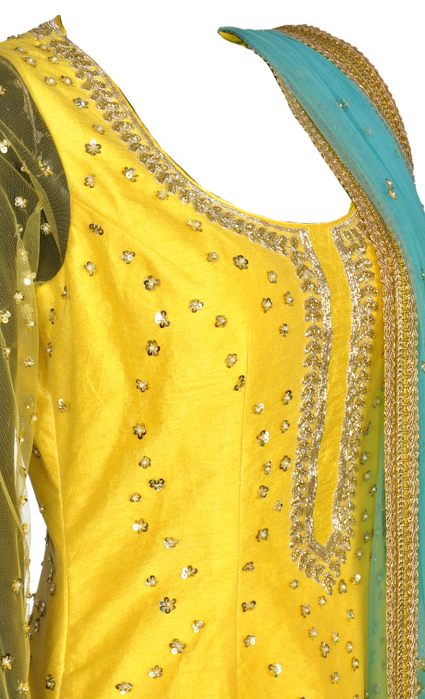 Yellow Embellished Sharara Set